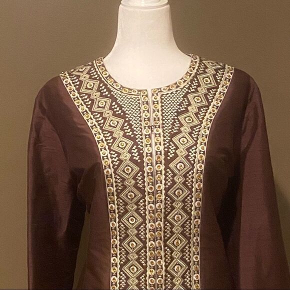 Victor Costa 100% Silk Beaded Elegant Blazer Jacket Size 14 - Picture 4 of 13